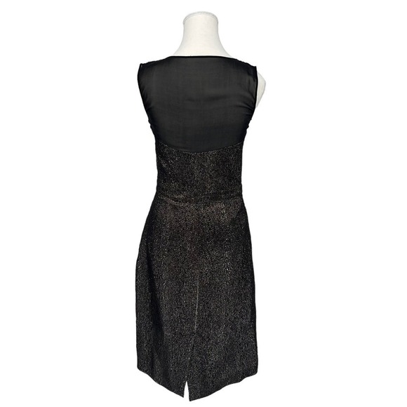 Luca Luca Metallic Mini Dress 100% Silk Sheer Gold Black IT Size 40 - Picture 3 of 10